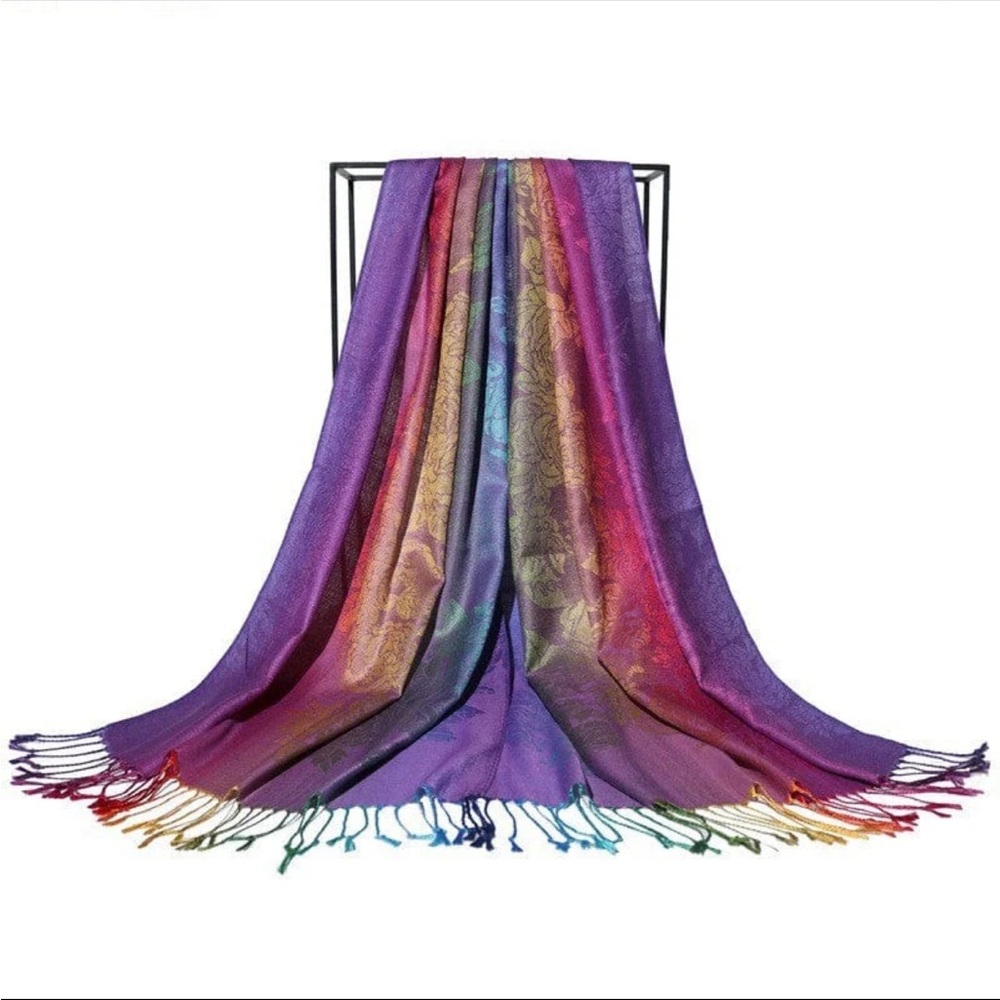 Brand New Purple Multicolor Rave Pashmina/Scarf